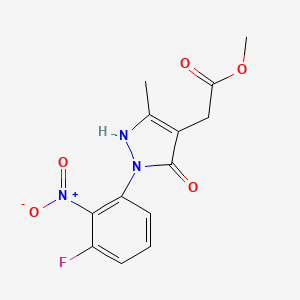 Methyl 2-[2-(3-fluoro-2-nitrophenyl)-5-methyl-3-oxo-2,3-dihydro-1H-pyrazol-4-yl]acetate