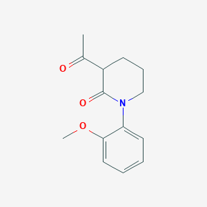 molecular formula C14H17NO3 B13193068 3-Acetyl-1-(2-methoxyphenyl)piperidin-2-one 