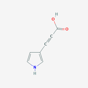 molecular formula C7H5NO2 B13193071 3-(1H-Pyrrol-3-YL)prop-2-ynoic acid 