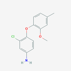 molecular formula C14H14ClNO2 B1319310 3-氯-4-(2-甲氧基-4-甲基苯氧基)苯胺 CAS No. 937608-62-3