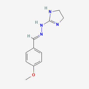 molecular formula C11H14N4O B13193100 2-{2-[(4-Methoxyphenyl)methylidene]hydrazin-1-YL}-4,5-dihydro-1H-imidazole 