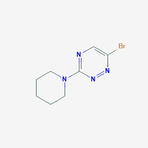 molecular formula C8H11BrN4 B13193118 6-Bromo-3-(piperidin-1-yl)-1,2,4-triazine 