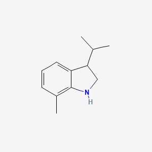 molecular formula C12H17N B13193121 7-Methyl-3-(propan-2-YL)-2,3-dihydro-1H-indole 