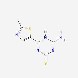 molecular formula C7H7N5S2 B13193134 4-Amino-6-(2-methyl-1,3-thiazol-5-yl)-1,3,5-triazine-2-thiol 