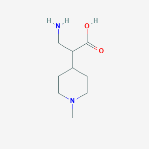 molecular formula C9H18N2O2 B13193149 3-Amino-2-(1-methylpiperidin-4-YL)propanoic acid 