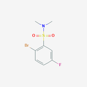 molecular formula C8H9BrFNO2S B13193164 2-bromo-5-fluoro-N,N-dimethylbenzene-1-sulfonamide 