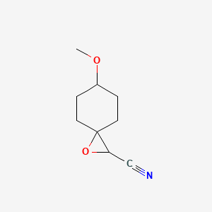 molecular formula C9H13NO2 B13193168 6-Methoxy-1-oxaspiro[2.5]octane-2-carbonitrile 