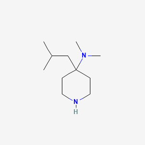 molecular formula C11H24N2 B13193179 N,N-Dimethyl-4-(2-methylpropyl)piperidin-4-amine 