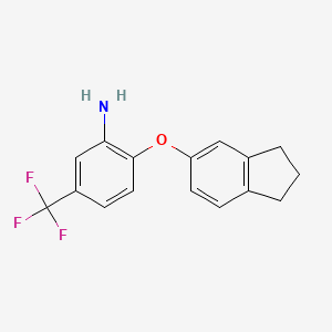 molecular formula C16H14F3NO B1319319 2-(2,3-Dihydro-1H-inden-5-yloxy)-5-(trifluoromethyl)phenylamine CAS No. 937596-54-8