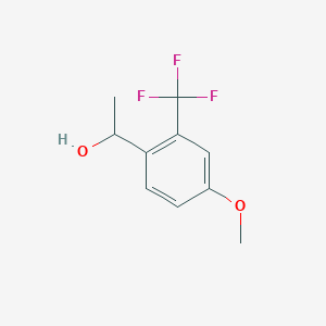 molecular formula C10H11F3O2 B13193212 1-[4-Methoxy-2-(trifluoromethyl)phenyl]ethan-1-ol 