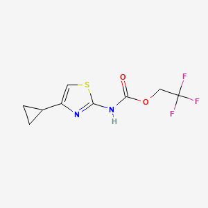 molecular formula C9H9F3N2O2S B13193232 2,2,2-trifluoroethyl N-(4-cyclopropyl-1,3-thiazol-2-yl)carbamate 