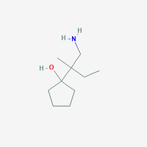 molecular formula C10H21NO B13193251 1-(1-Amino-2-methylbutan-2-yl)cyclopentan-1-ol 