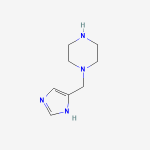 molecular formula C8H14N4 B13193268 1-[(1H-Imidazol-4-yl)methyl]piperazine 