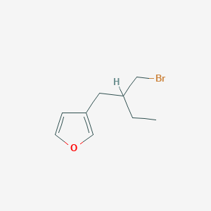 molecular formula C9H13BrO B13193319 3-[2-(Bromomethyl)butyl]furan 