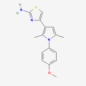 molecular formula C16H17N3OS B13193332 4-[1-(4-Methoxyphenyl)-2,5-dimethyl-1H-pyrrol-3-yl]-1,3-thiazol-2-amine CAS No. 733030-58-5