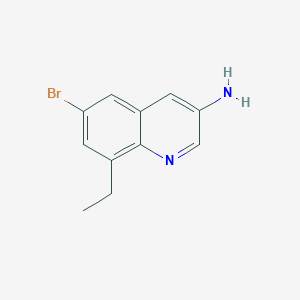 molecular formula C11H11BrN2 B13193347 6-Bromo-8-ethylquinolin-3-amine 