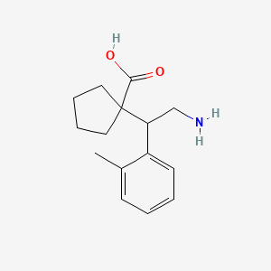 molecular formula C15H21NO2 B13193358 1-[2-Amino-1-(2-methylphenyl)ethyl]cyclopentane-1-carboxylic acid 