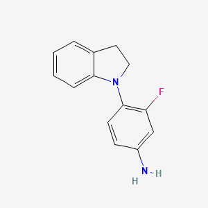 molecular formula C14H13FN2 B1319337 4-(2,3-二氢-1H-吲哚-1-基)-3-氟苯胺 CAS No. 937597-61-0