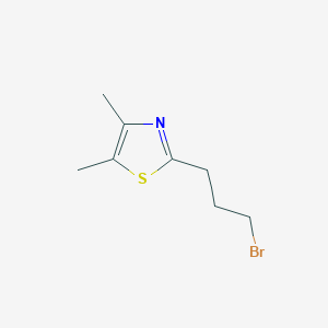 molecular formula C8H12BrNS B13193391 2-(3-Bromopropyl)-4,5-dimethyl-1,3-thiazole 