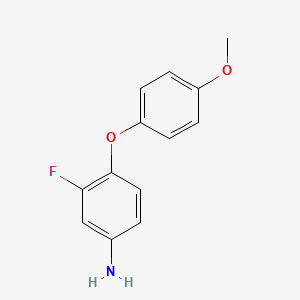 molecular formula C13H12FNO2 B1319340 3-氟-4-(4-甲氧基苯氧基)苯胺 CAS No. 87294-20-0