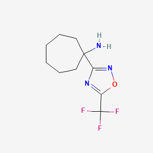 molecular formula C10H14F3N3O B13193402 1-[5-(Trifluoromethyl)-1,2,4-oxadiazol-3-yl]cycloheptan-1-amine 