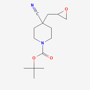 molecular formula C14H22N2O3 B13193430 tert-Butyl 4-cyano-4-[(oxiran-2-yl)methyl]piperidine-1-carboxylate 