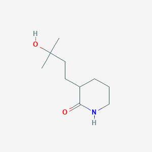 molecular formula C10H19NO2 B13193481 3-(3-Hydroxy-3-methylbutyl)piperidin-2-one 