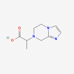 molecular formula C9H13N3O2 B13193482 2-(5,6-Dihydroimidazo[1,2-a]pyrazin-7(8h)-yl)propanoic acid 