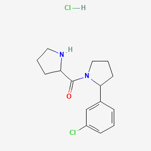 2-(3-Chlorophenyl)-1-(pyrrolidine-2-carbonyl)pyrrolidine hydrochloride