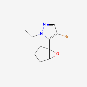 molecular formula C10H13BrN2O B13193499 4-Bromo-1-ethyl-5-{6-oxabicyclo[3.1.0]hexan-1-yl}-1H-pyrazole 