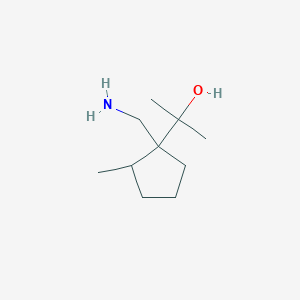 molecular formula C10H21NO B13193529 2-[1-(Aminomethyl)-2-methylcyclopentyl]propan-2-ol 