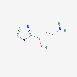 molecular formula C7H13N3O B13193538 3-Amino-1-(1-methyl-1H-imidazol-2-YL)propan-1-OL 