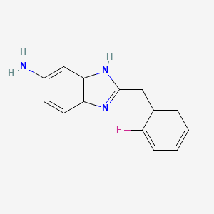 molecular formula C14H12FN3 B13193541 2-[(2-Fluorophenyl)methyl]-1h-1,3-benzodiazol-5-amine 