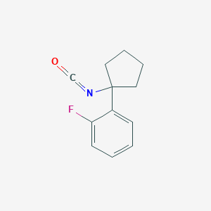 molecular formula C12H12FNO B13193549 1-Fluoro-2-(1-isocyanatocyclopentyl)benzene 