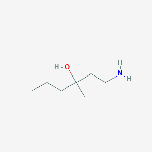 molecular formula C8H19NO B13193593 1-Amino-2,3-dimethylhexan-3-ol 