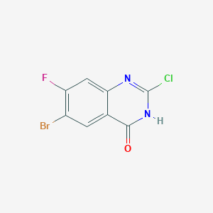 molecular formula C8H3BrClFN2O B13193618 6-Bromo-2-chloro-7-fluoroquinazolin-4-ol 