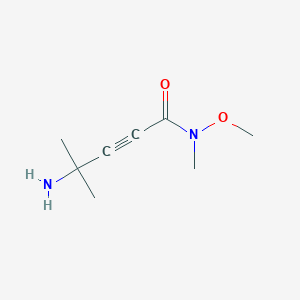 molecular formula C8H14N2O2 B13193665 4-Amino-N-methoxy-N,4-dimethylpent-2-ynamide 