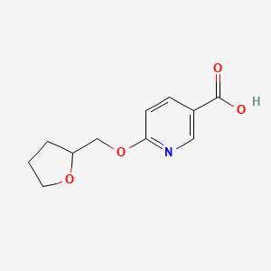 molecular formula C11H13NO4 B1319367 6-(Tetrahydro-2-furanylmethoxy)nicotinic acid CAS No. 1016728-16-7