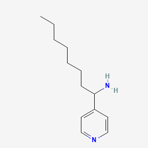 molecular formula C13H22N2 B13193674 1-(Pyridin-4-YL)octan-1-amine 