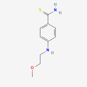 molecular formula C10H14N2OS B13193733 4-[(2-Methoxyethyl)amino]benzene-1-carbothioamide 