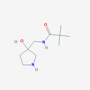 molecular formula C10H20N2O2 B13193739 N-[(3-Hydroxypyrrolidin-3-yl)methyl]-2,2-dimethylpropanamide 