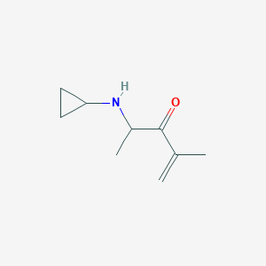 molecular formula C9H15NO B13193796 4-(Cyclopropylamino)-2-methylpent-1-en-3-one 