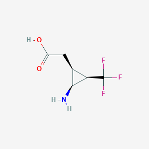 molecular formula C6H8F3NO2 B13193865 2-[(1S,2S,3R)-2-amino-3-(trifluoromethyl)cyclopropyl]acetic acid 