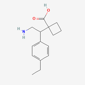 molecular formula C15H21NO2 B13193871 1-[2-Amino-1-(4-ethylphenyl)ethyl]cyclobutane-1-carboxylic acid 