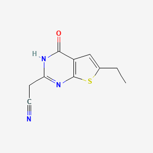 2-{6-ethyl-4-oxo-3H,4H-thieno[2,3-d]pyrimidin-2-yl}acetonitrile