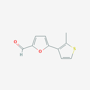 molecular formula C10H8O2S B13193896 5-(2-Methylthiophen-3-yl)furan-2-carbaldehyde 