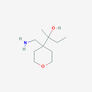 molecular formula C10H21NO2 B13193937 2-[4-(Aminomethyl)oxan-4-yl]butan-2-ol 