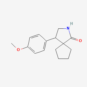 molecular formula C15H19NO2 B13193946 4-(4-Methoxyphenyl)-2-azaspiro[4.4]nonan-1-one 