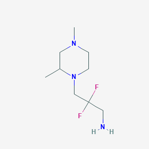 molecular formula C9H19F2N3 B13194044 3-(2,4-Dimethylpiperazin-1-yl)-2,2-difluoropropan-1-amine 