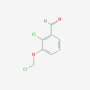 molecular formula C8H6Cl2O2 B13194056 2-Chloro-3-(chloromethoxy)benzaldehyde 